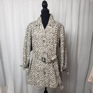 Relativity Zebra Print Trench Coat